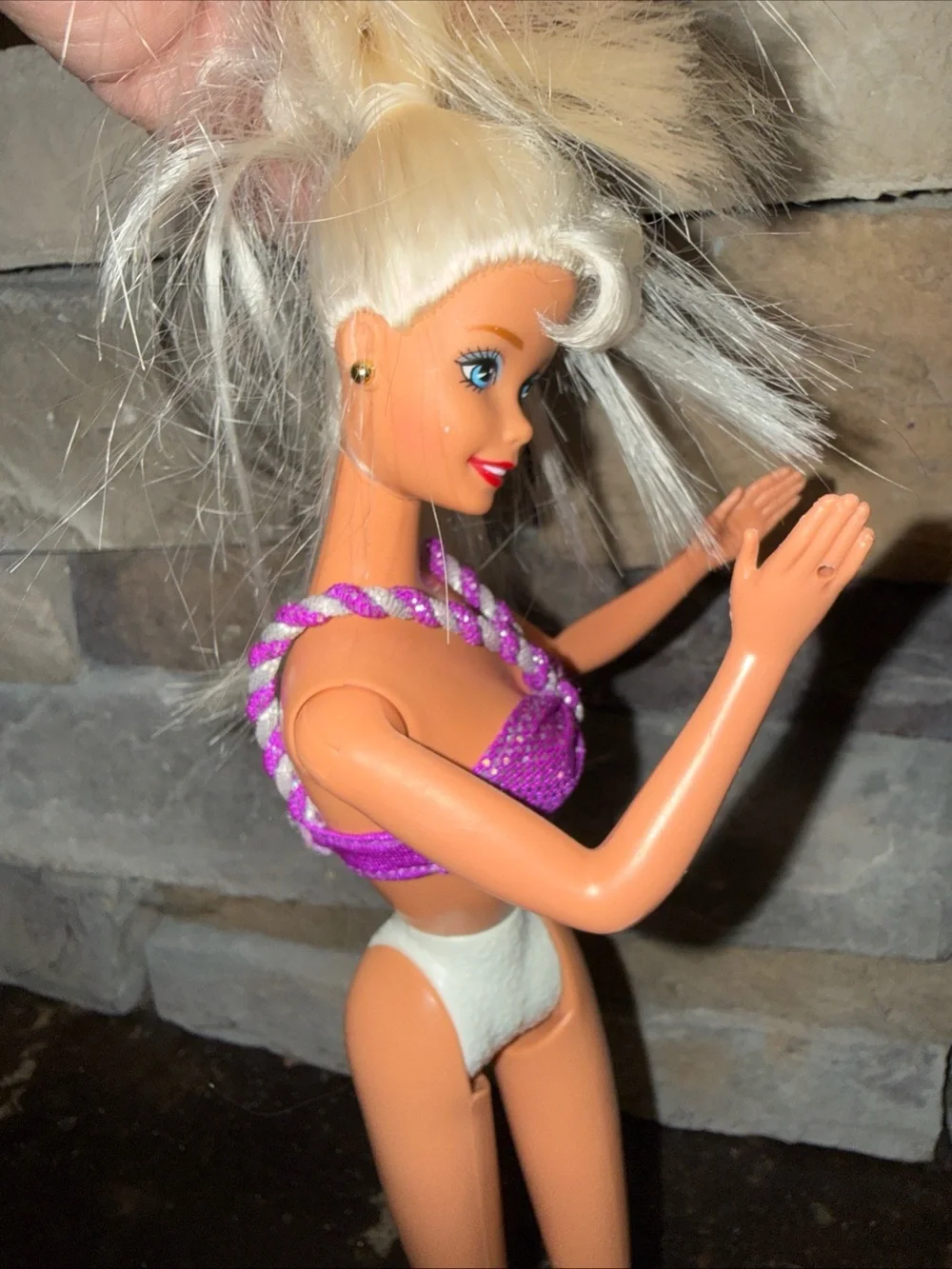 Barbie Vintage pink sparkle bikini top
